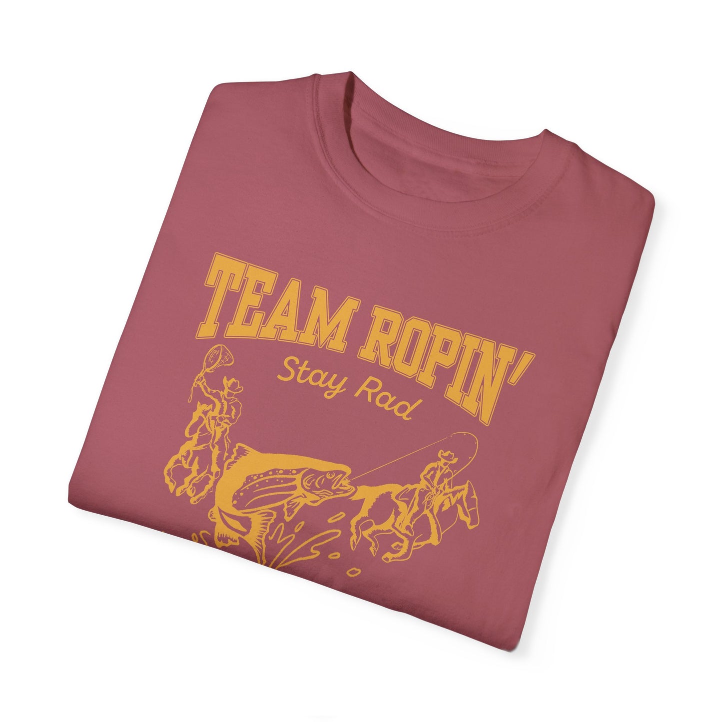 Team Ropin Trout Front | Fly Fishing Cowboys | Comfort Colors Unisex Garment-Dyed T-shirt