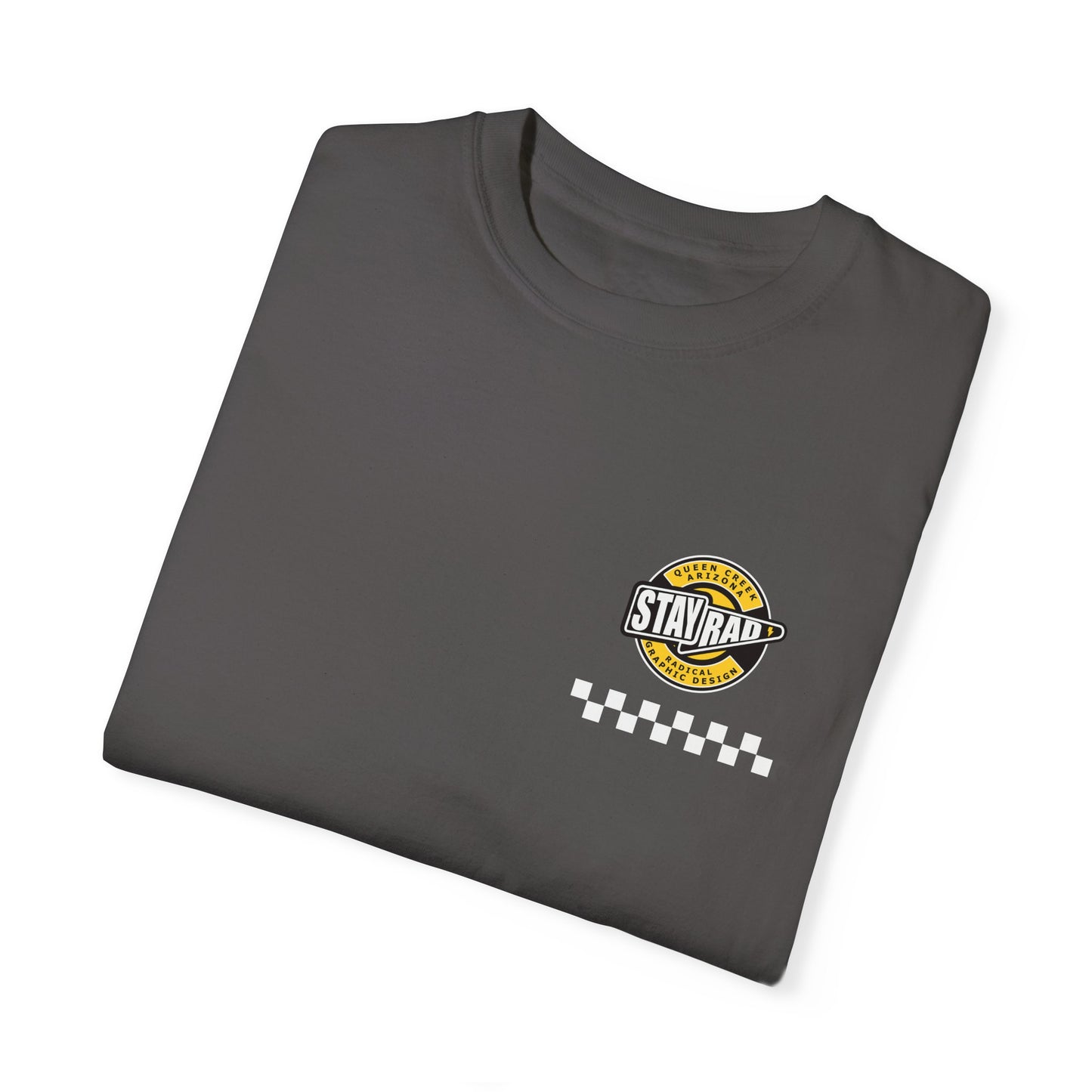 STAY RAD CHECKER BADGE | Front Chest | Comfort Colors Unisex Garment-Dyed T-shirt