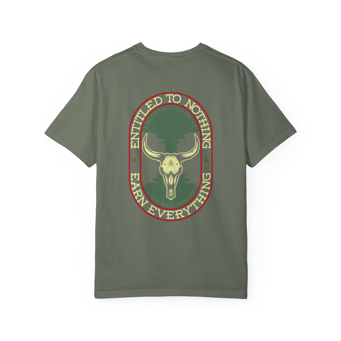 ENTITLED TO NOTHING | Stay Rad Cattle Skull | Red/Green/Ivory COMFORT COLORS 1717