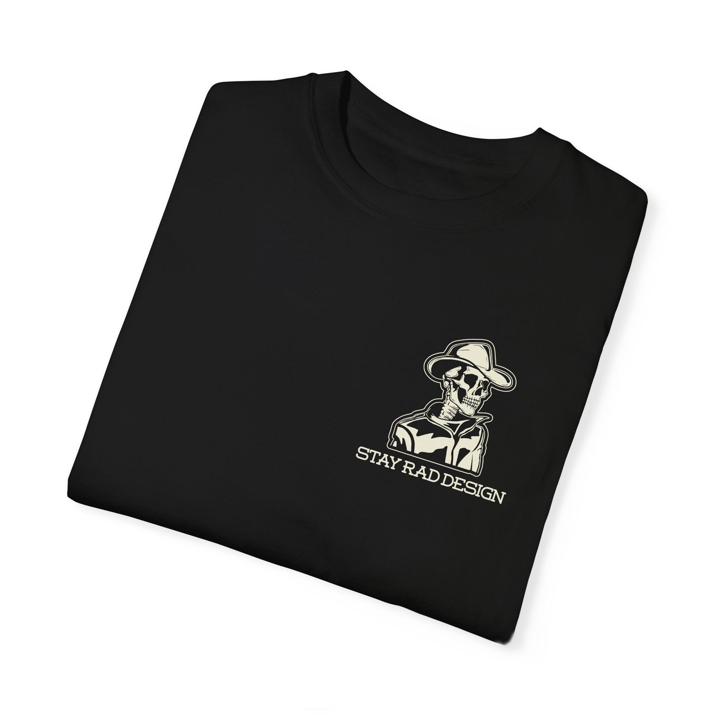 SMILIN ON THE INSIDE DARK | Cowboy Skeleton Off-White Print | Comfort ColorsUnisex Garment-Dyed T-shirt