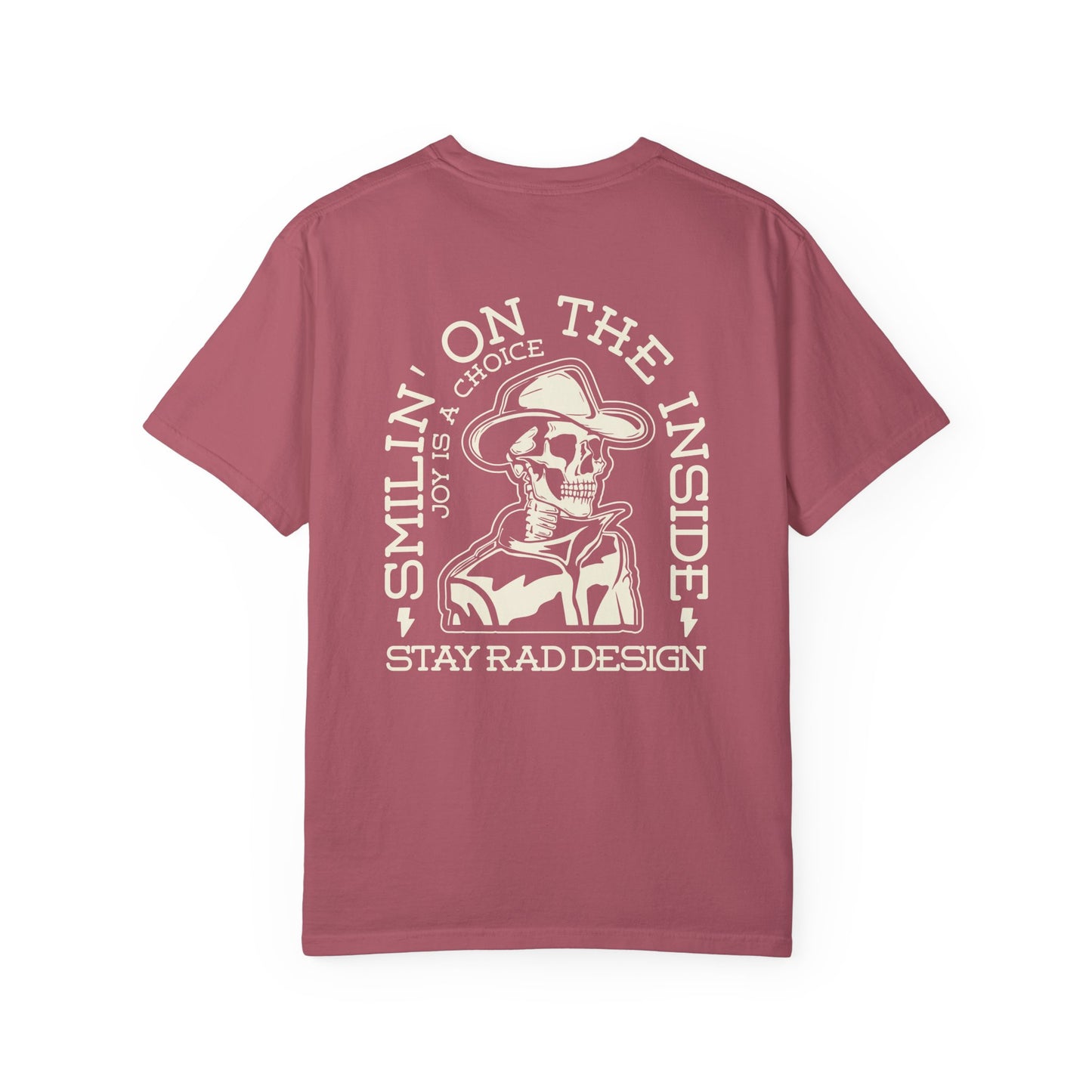 SMILIN ON THE INSIDE DARK | Cowboy Skeleton Off-White Print | Comfort ColorsUnisex Garment-Dyed T-shirt