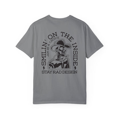 SMILIN' ON THE INSIDE | Cowboy Skeleton | Comfort Colors Unisex Garment-Dyed T-shirt