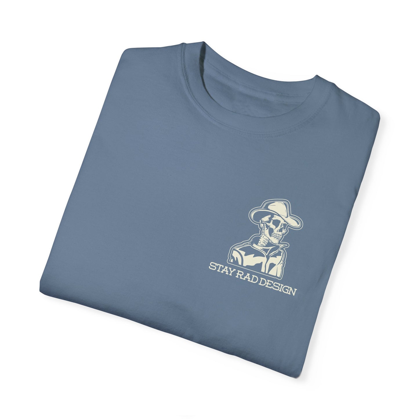 SMILIN ON THE INSIDE DARK | Cowboy Skeleton Off-White Print | Comfort ColorsUnisex Garment-Dyed T-shirt