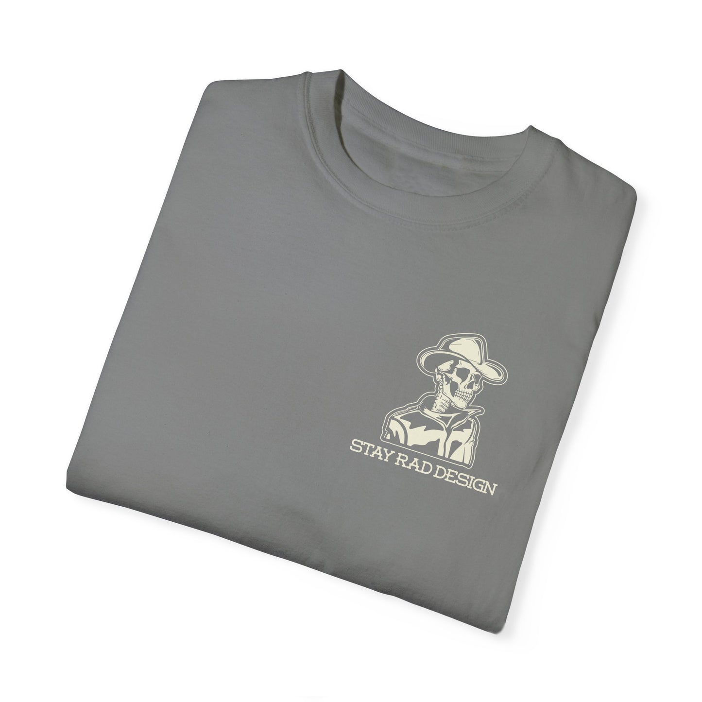 SMILIN ON THE INSIDE DARK | Cowboy Skeleton Off-White Print | Comfort ColorsUnisex Garment-Dyed T-shirt