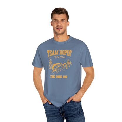 Team Ropin Trout Front | Fly Fishing Cowboys | Comfort Colors Unisex Garment-Dyed T-shirt