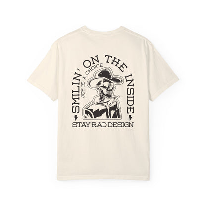 SMILIN' ON THE INSIDE | Cowboy Skeleton | Comfort Colors Unisex Garment-Dyed T-shirt