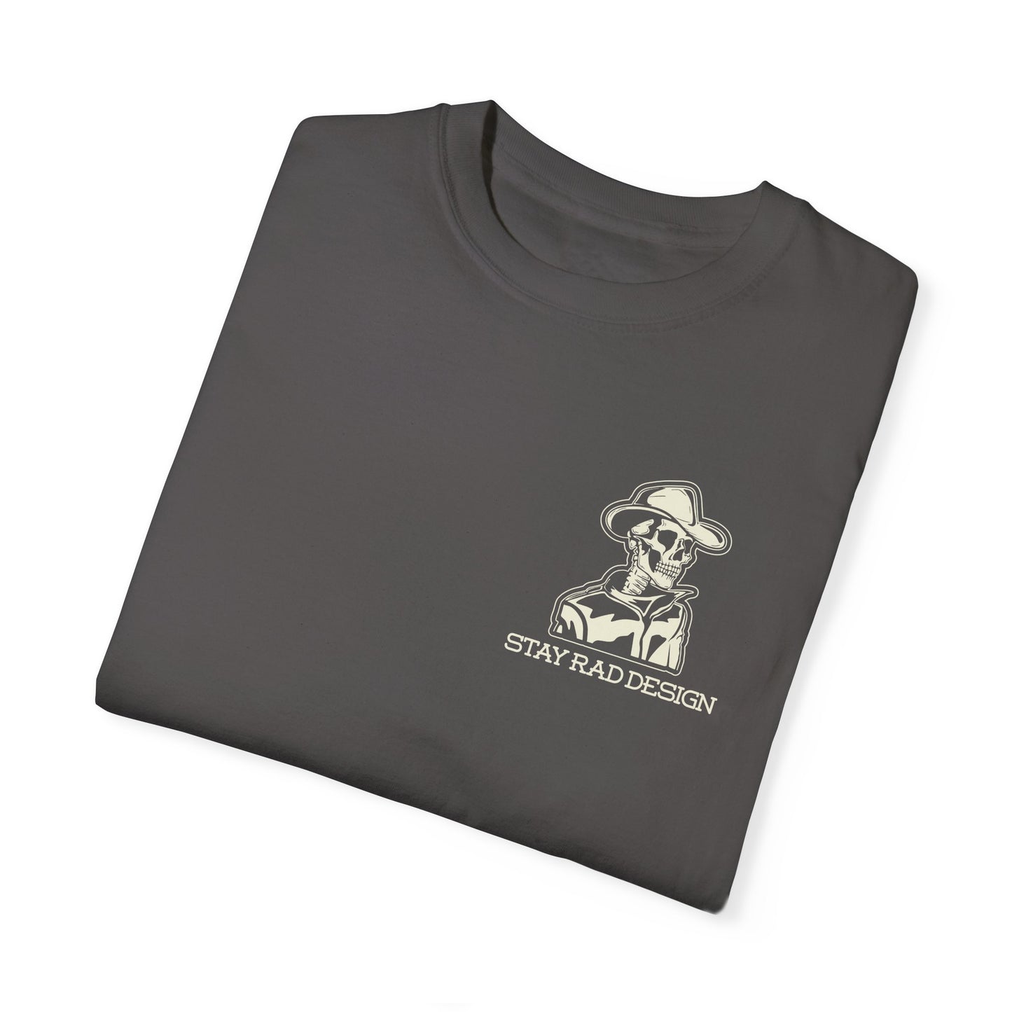 SMILIN ON THE INSIDE DARK | Cowboy Skeleton Off-White Print | Comfort ColorsUnisex Garment-Dyed T-shirt