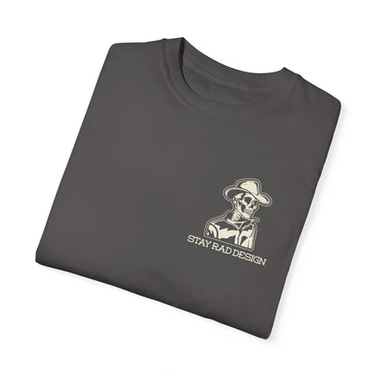 SMILIN ON THE INSIDE DARK | Cowboy Skeleton Off-White Print | Comfort ColorsUnisex Garment-Dyed T-shirt