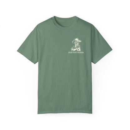 SMILIN ON THE INSIDE DARK | Cowboy Skeleton Off-White Print | Comfort ColorsUnisex Garment-Dyed T-shirt