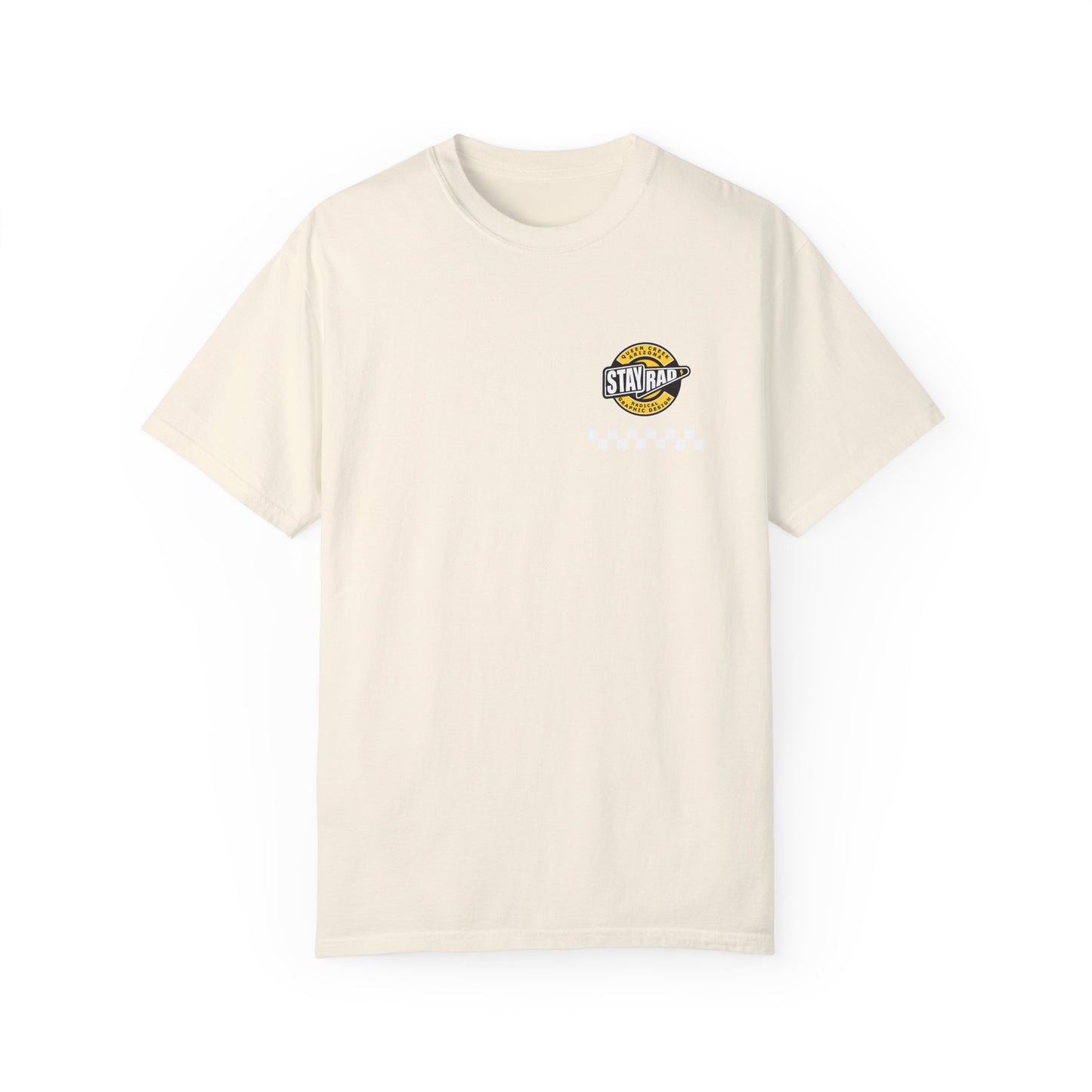 STAY RAD CHECKER BADGE | Front Chest | Comfort Colors Unisex Garment-Dyed T-shirt