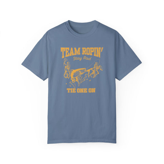 Team Ropin Trout Front | Fly Fishing Cowboys | Comfort Colors Unisex Garment-Dyed T-shirt