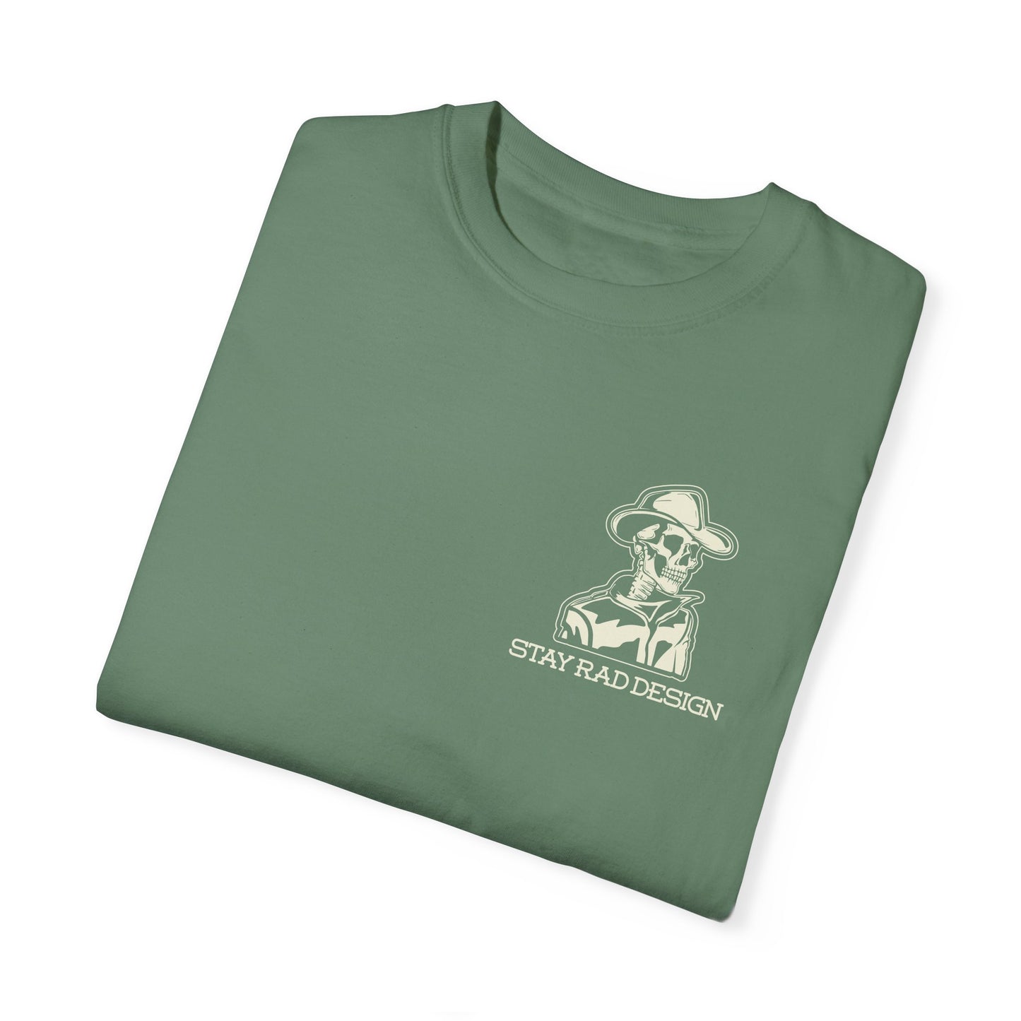 SMILIN ON THE INSIDE DARK | Cowboy Skeleton Off-White Print | Comfort ColorsUnisex Garment-Dyed T-shirt