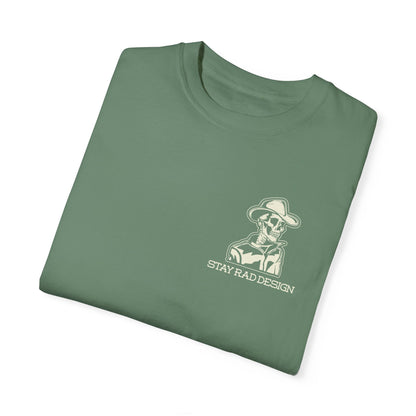 SMILIN ON THE INSIDE DARK | Cowboy Skeleton Off-White Print | Comfort ColorsUnisex Garment-Dyed T-shirt