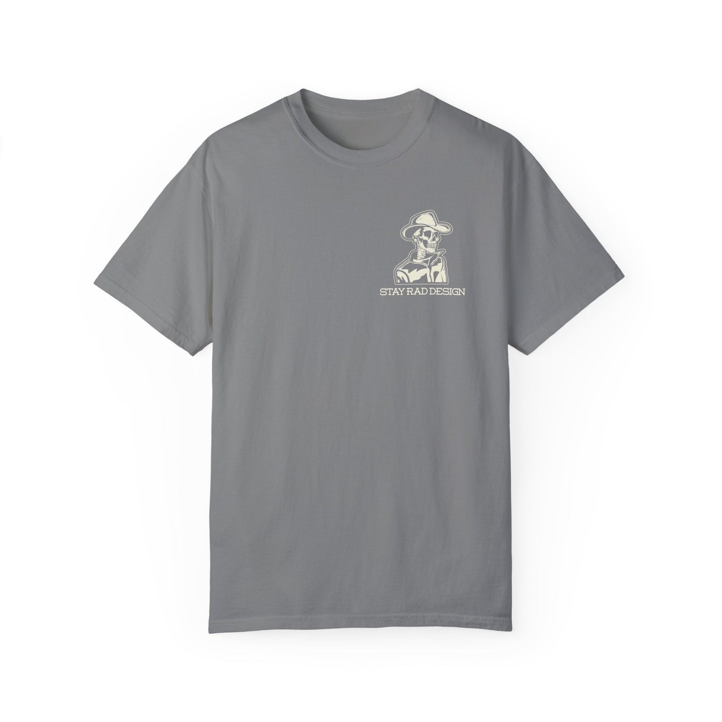 SMILIN ON THE INSIDE DARK | Cowboy Skeleton Off-White Print | Comfort ColorsUnisex Garment-Dyed T-shirt