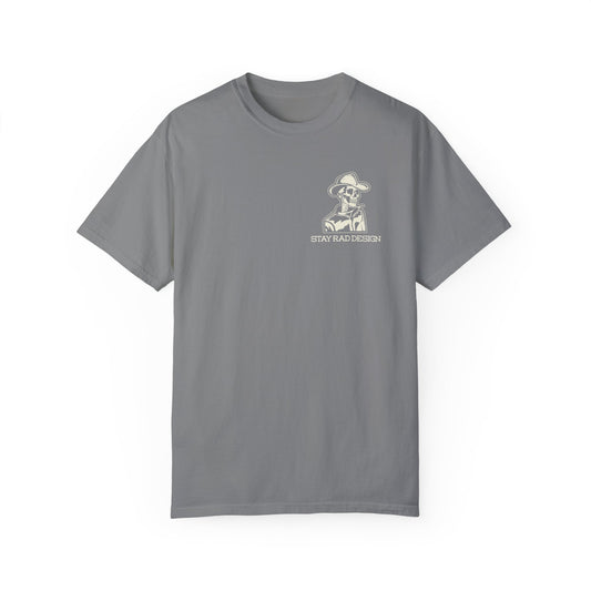 SMILIN ON THE INSIDE DARK | Cowboy Skeleton Off-White Print | Comfort ColorsUnisex Garment-Dyed T-shirt