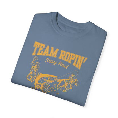 Team Ropin Trout Front | Fly Fishing Cowboys | Comfort Colors Unisex Garment-Dyed T-shirt