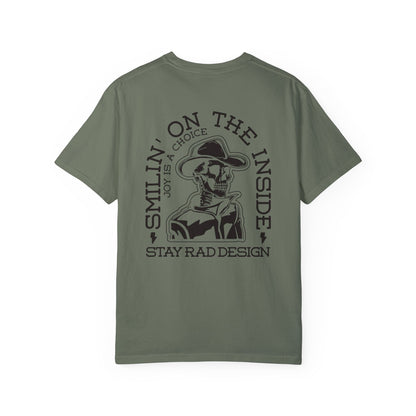 SMILIN' ON THE INSIDE | Cowboy Skeleton | Comfort Colors Unisex Garment-Dyed T-shirt