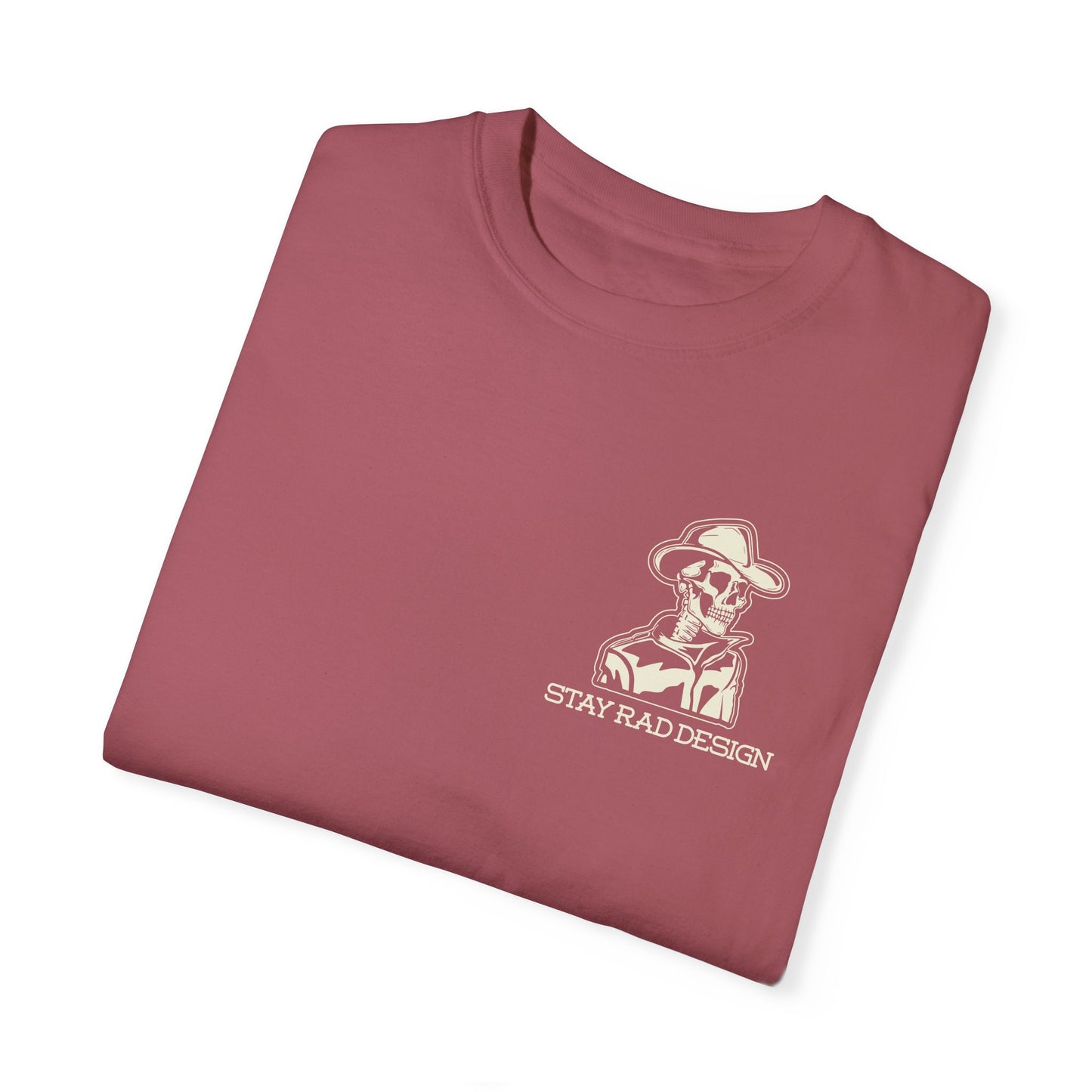 SMILIN ON THE INSIDE DARK | Cowboy Skeleton Off-White Print | Comfort ColorsUnisex Garment-Dyed T-shirt