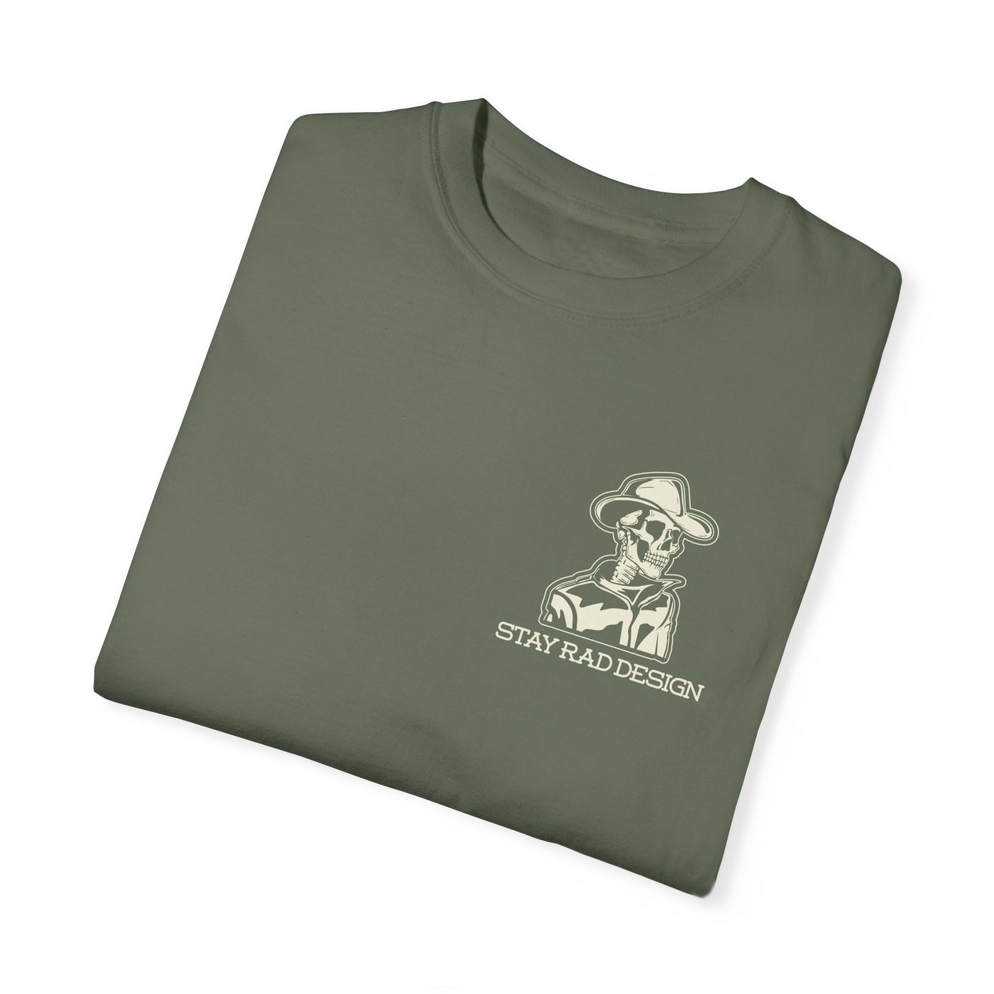 SMILIN ON THE INSIDE DARK | Cowboy Skeleton Off-White Print | Comfort ColorsUnisex Garment-Dyed T-shirt