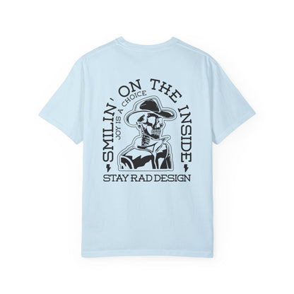 SMILIN' ON THE INSIDE | Cowboy Skeleton | Comfort Colors Unisex Garment-Dyed T-shirt
