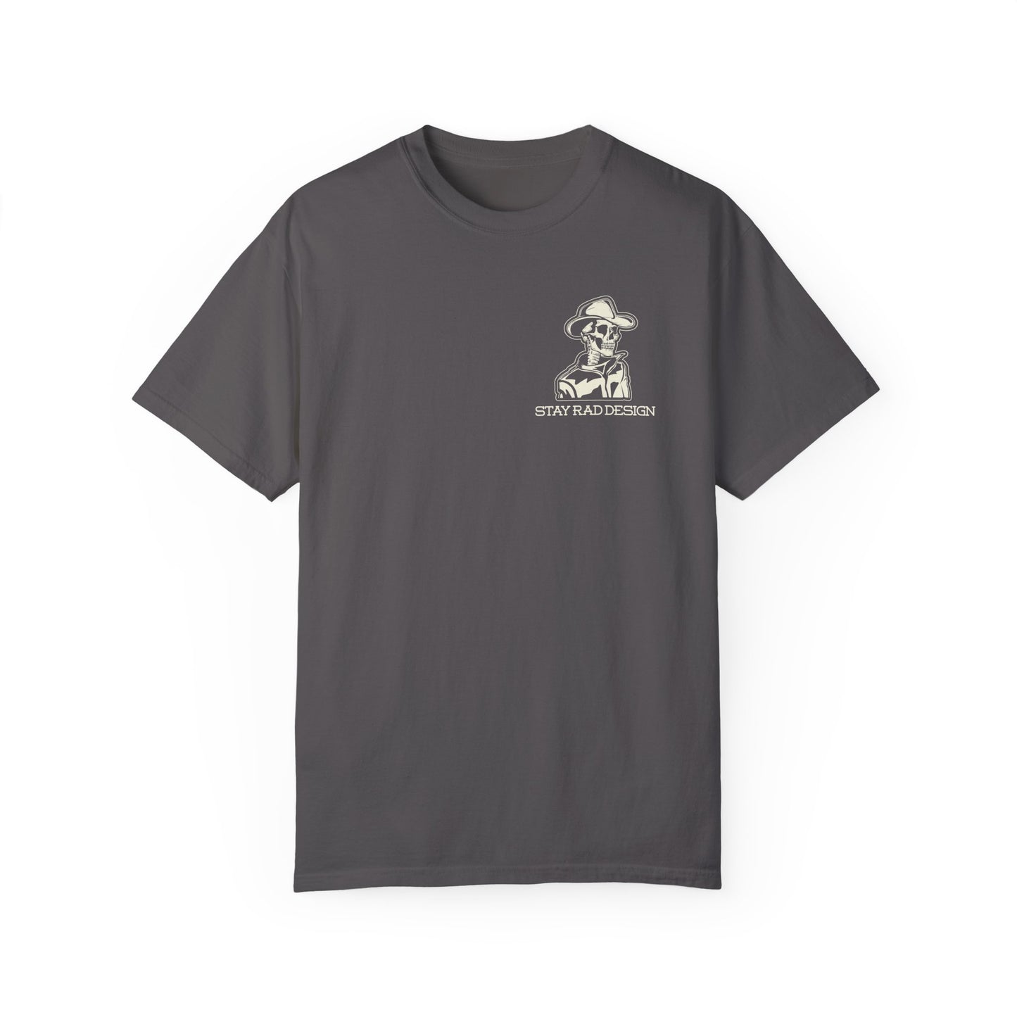 SMILIN ON THE INSIDE DARK | Cowboy Skeleton Off-White Print | Comfort ColorsUnisex Garment-Dyed T-shirt