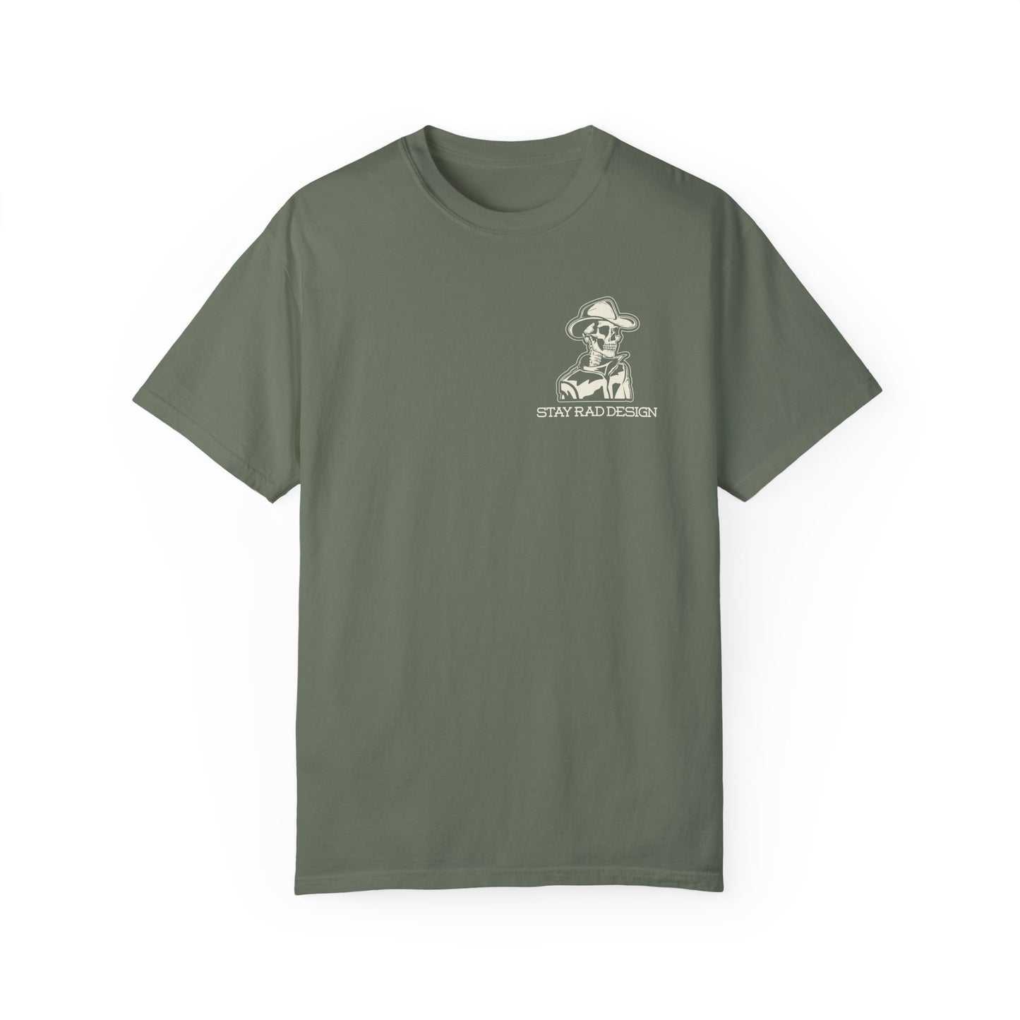 SMILIN ON THE INSIDE DARK | Cowboy Skeleton Off-White Print | Comfort ColorsUnisex Garment-Dyed T-shirt