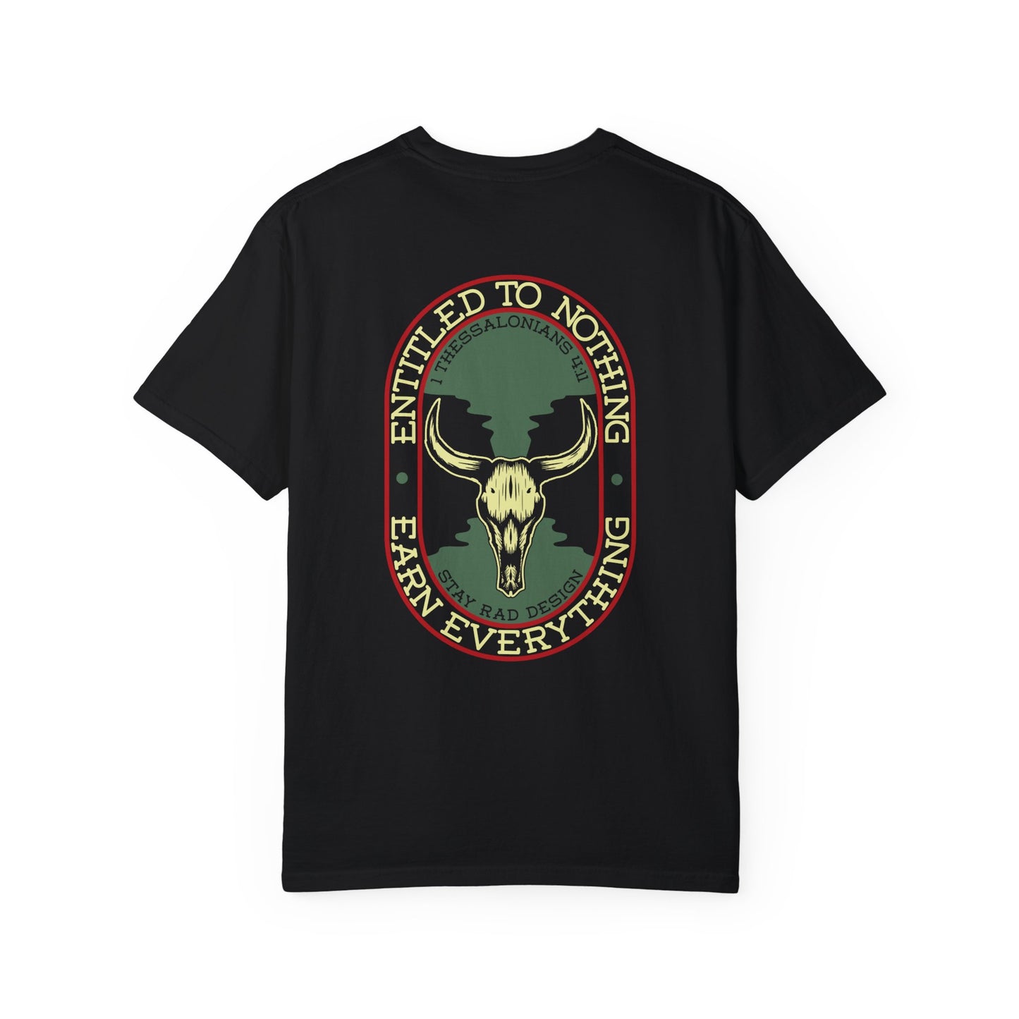 ENTITLED TO NOTHING | Stay Rad Cattle Skull | Red/Green/Ivory COMFORT COLORS 1717