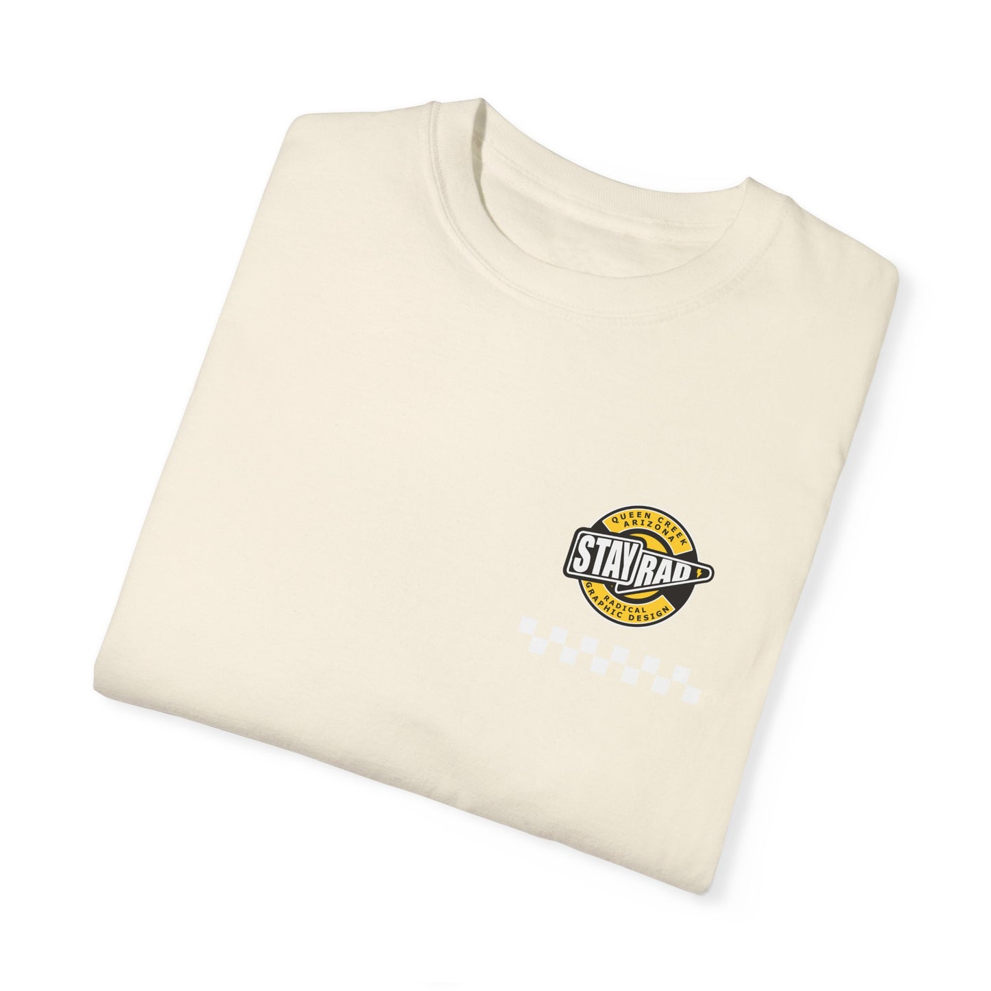 STAY RAD CHECKER BADGE | Front Chest | Comfort Colors Unisex Garment-Dyed T-shirt