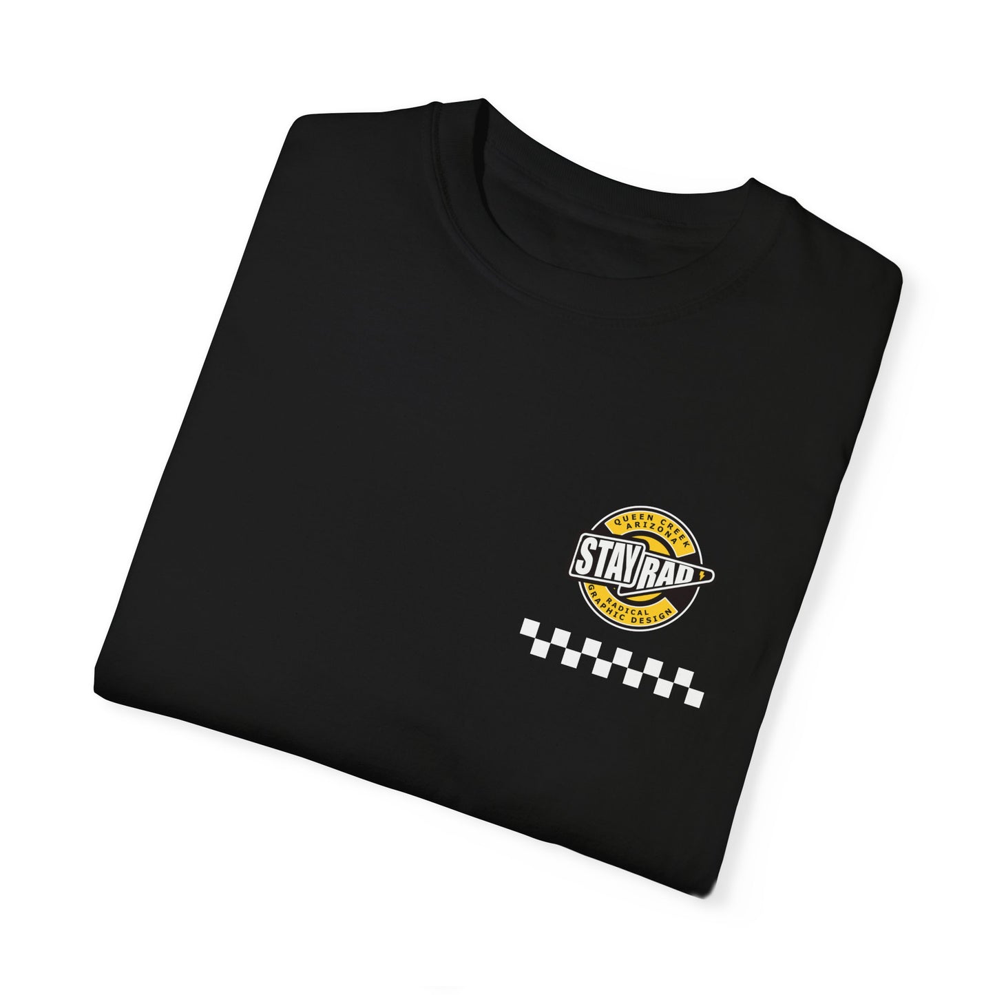 STAY RAD CHECKER BADGE | Front Chest | Comfort Colors Unisex Garment-Dyed T-shirt