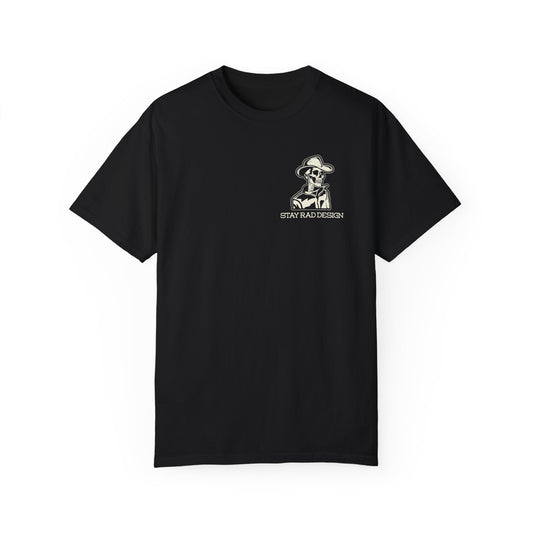 SMILIN ON THE INSIDE DARK | Cowboy Skeleton Off-White Print | Comfort ColorsUnisex Garment-Dyed T-shirt
