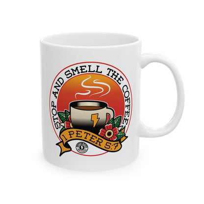 DUSTINS COFFEE MUG - 'Stop and Smell the Coffee' - 11oz Mug