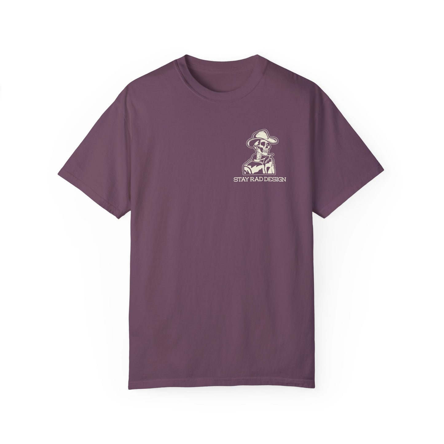 SMILIN ON THE INSIDE DARK | Cowboy Skeleton Off-White Print | Comfort ColorsUnisex Garment-Dyed T-shirt
