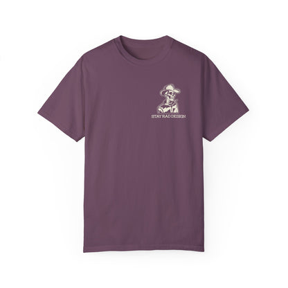 SMILIN ON THE INSIDE DARK | Cowboy Skeleton Off-White Print | Comfort ColorsUnisex Garment-Dyed T-shirt