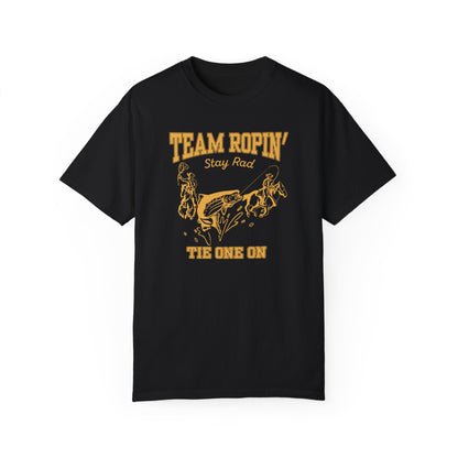Team Ropin Trout Front | Fly Fishing Cowboys | Comfort Colors Unisex Garment-Dyed T-shirt